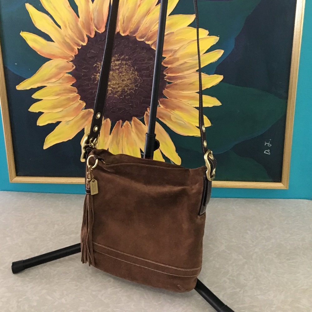 Coach light Brown Suede Leather Handbag Crossbody